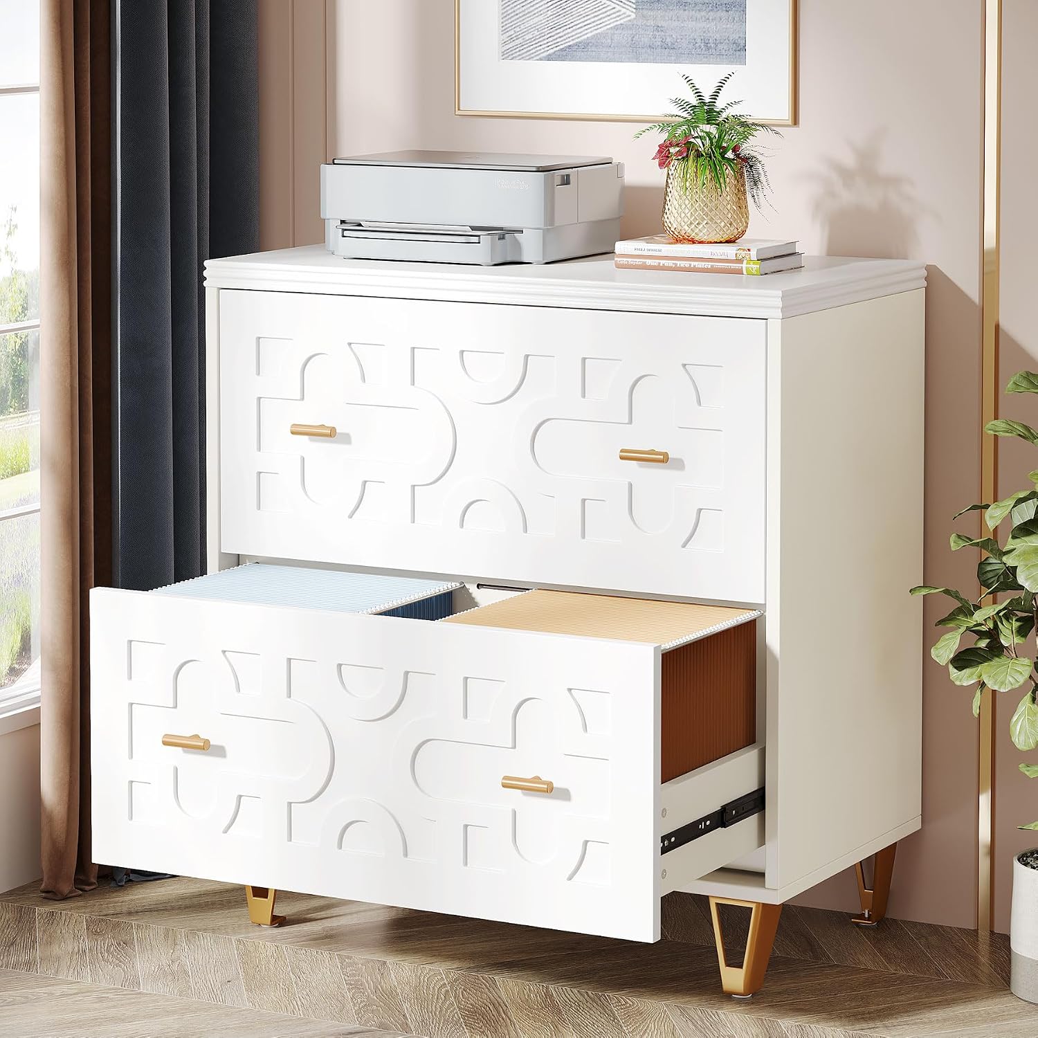 Home Office Printer - Armário de arquivo lateral com 2