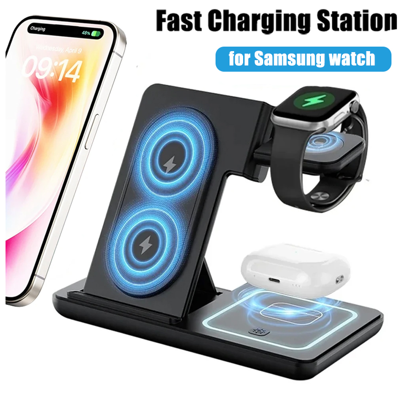 Desk Charging Station - 3 em 1 dobrável carregador sem