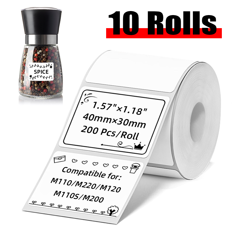 Home Office Printer - 10 rolos de etiquetas térmicas brancas
