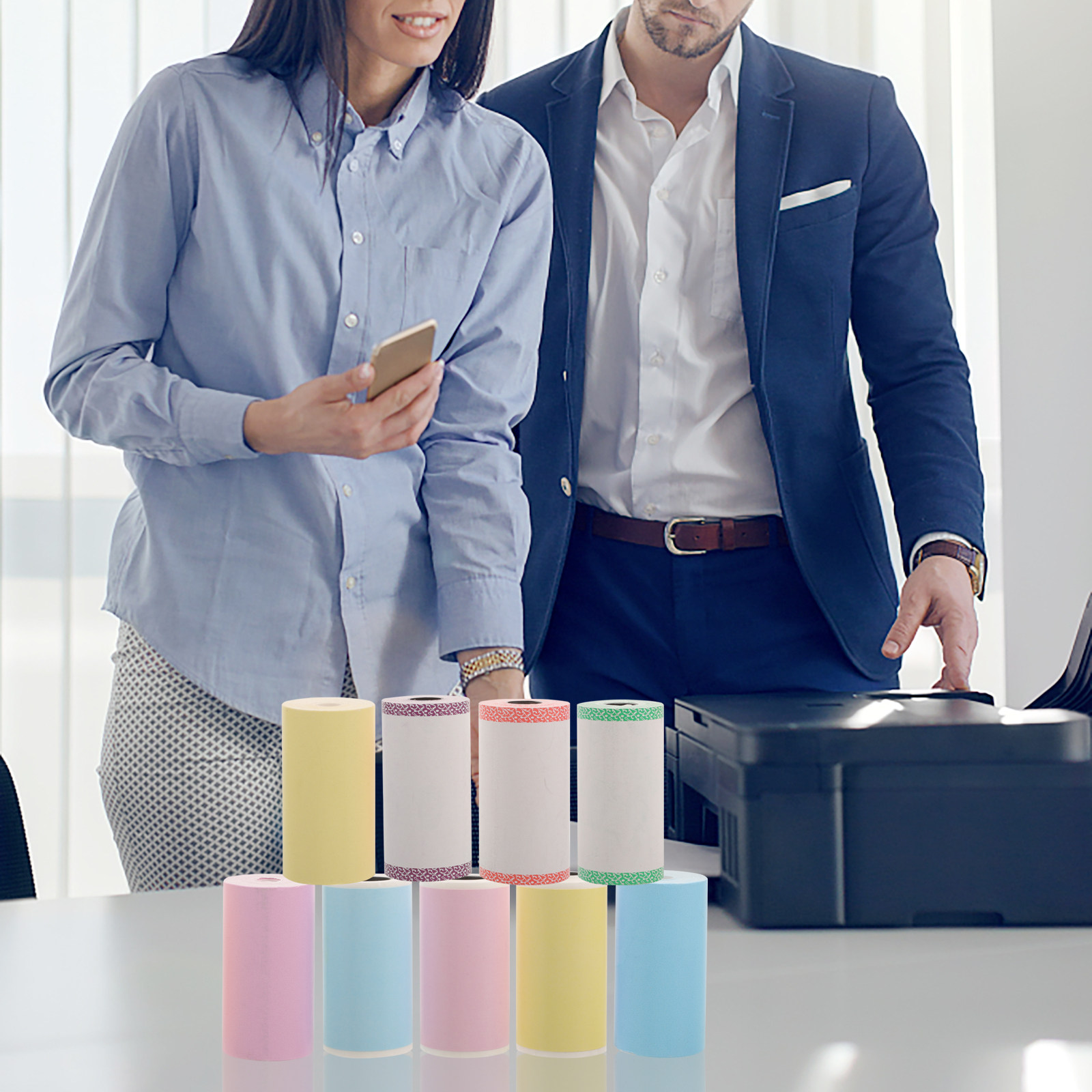 Home Office Printer - 9 Rolos de Papel Adesivo Térmico