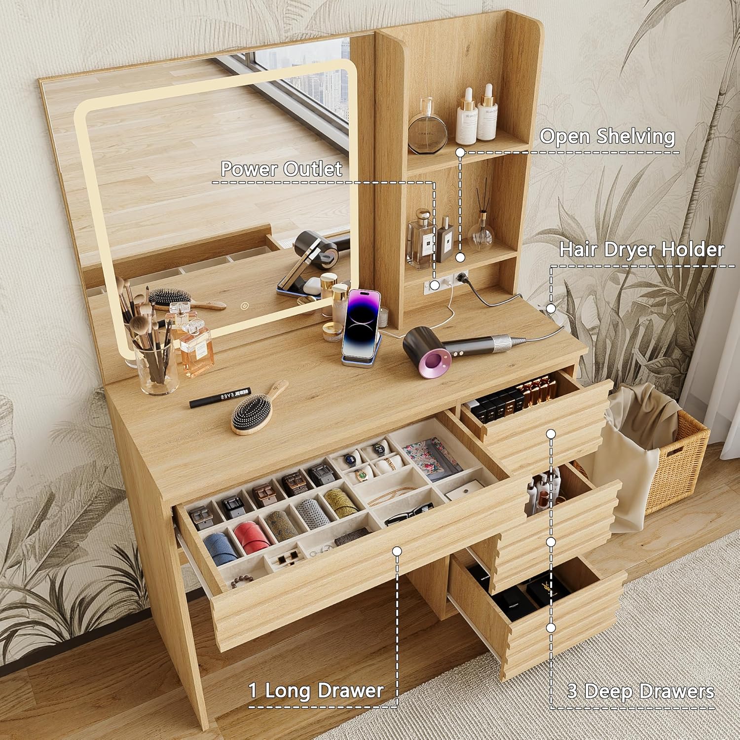 Conjunto de Mesa de Maquiagem  - Desk Charging Station avaliação e preço