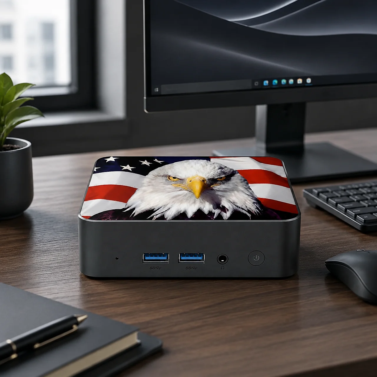Mini PC Temático da Bandeira d - Home Office Windows avaliação e preço