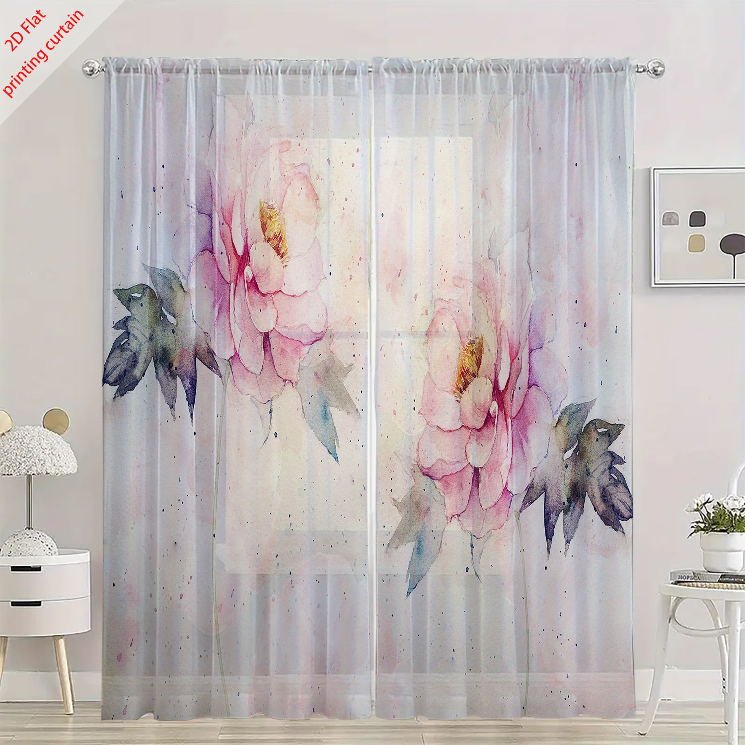 Cortina de gaze transparente c - Home Office Windows avaliação e preço