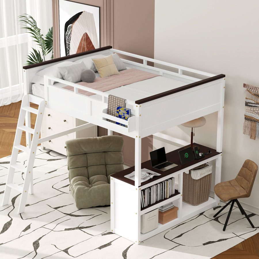 Cama Loft Queen Size com Mesa, - Desk Charging Station avaliação e preço