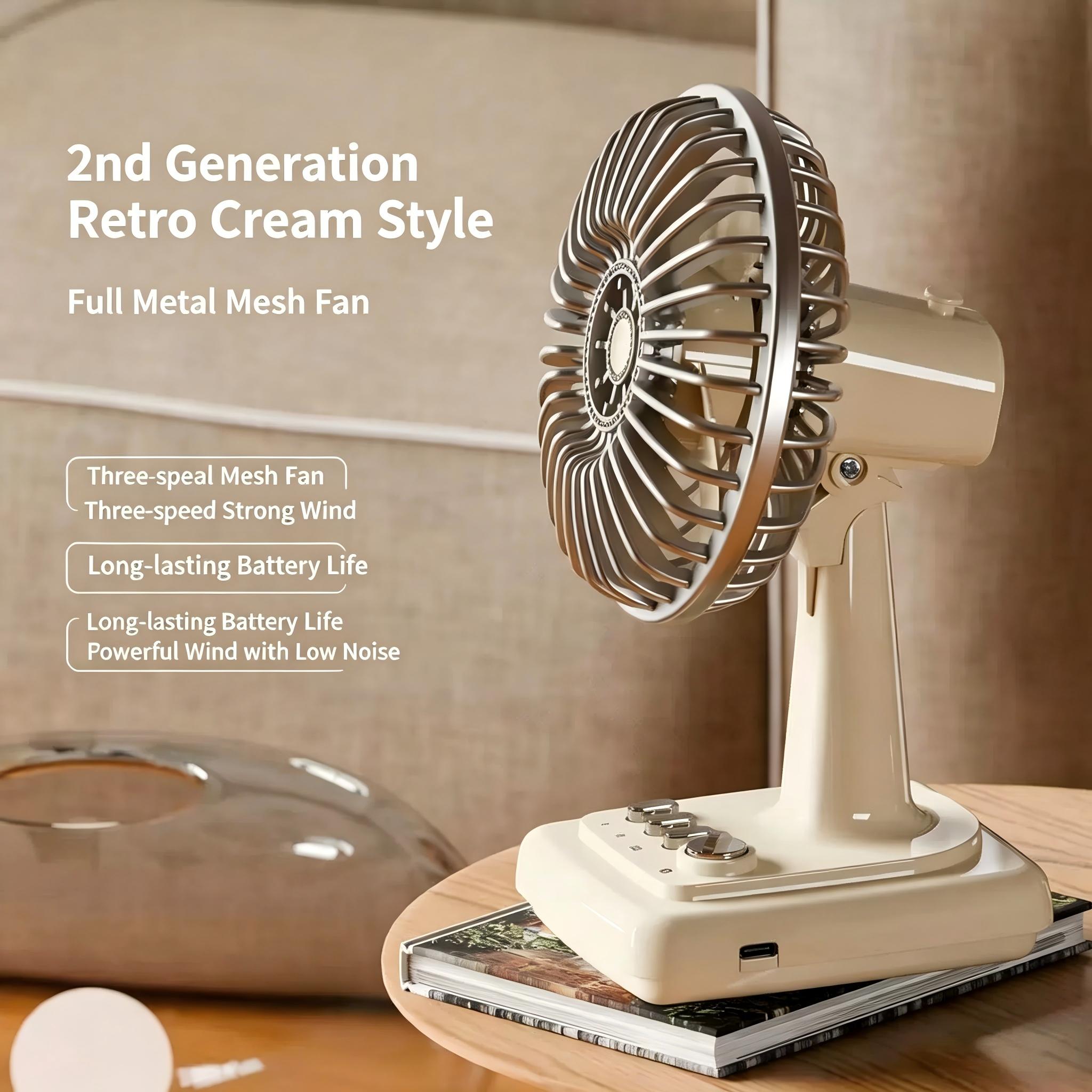 Ventilador de Mesa Retrô em Li - Home Office Student avaliação e preço