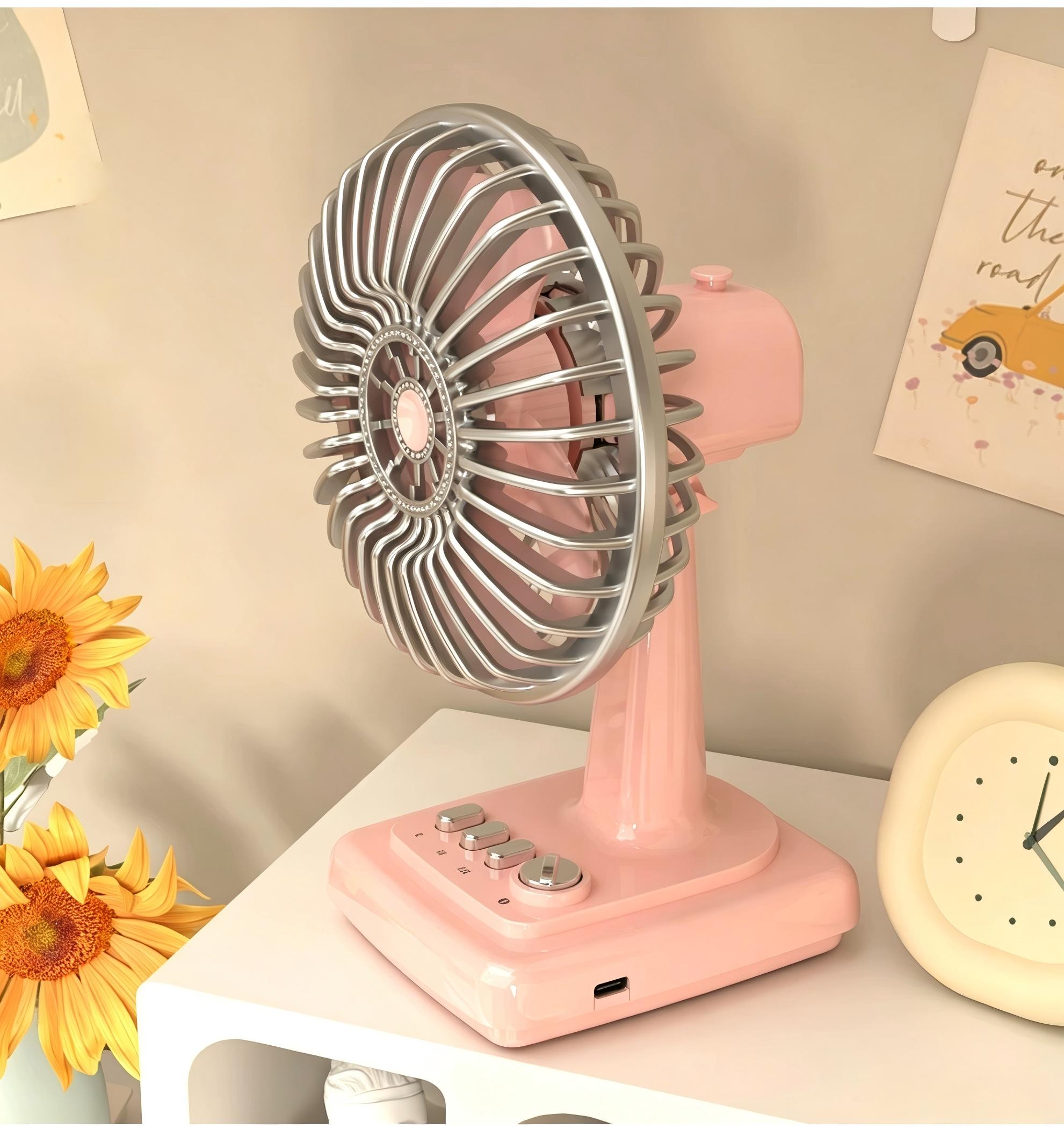 Ventilador de Mesa Retrô em Li - Home Office Student avaliação e preço